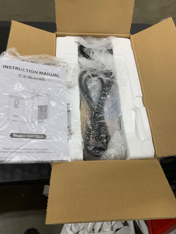 Photo 1 of Aeitto Countertop Ice Maker Machine, 26lbs Ice in 24H, 8 Bullet Ice Cubes in 6 Mins, Self-Cleaning Portable Ice Maker with 2 Ice Sizes, Basket & Scoop for Home, Kitchen, Office, Stainless Steel