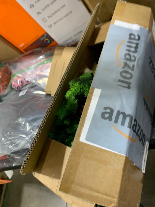 Photo 1 of [ 12 Modes & Timer] Christmas Artificial Tree LED Warm Lights Battery Operated Red Berries Pine Cone Burlap Base Indoor Home Christmas Decorations