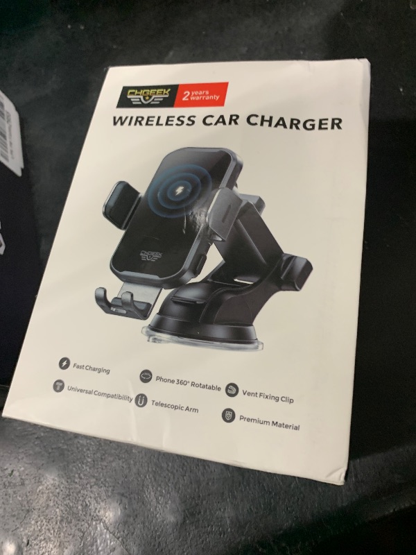 Photo 1 of Wireless Car Charger Phone Holder Mount, 15W Fast Charging Auto Clamping Phone Holders for Your Car Dashboard Windshield Air Vent Car Accessories for iPhone, Samsung Galaxy, Google Pixel etc