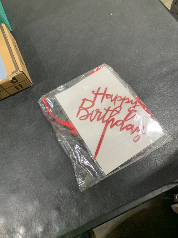 Photo 1 of 7 PCS Bow Cake Topper, Happy Birthday Cake Topper and Bow for Cake Bowknot Ribbons Wedding Party Decorations (red)