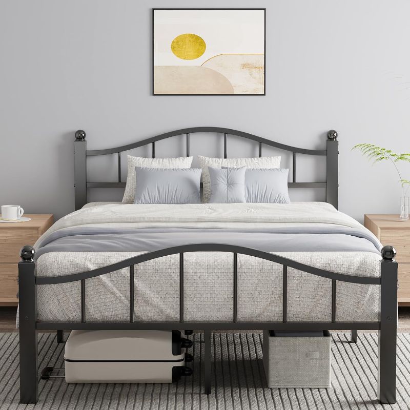 Photo 1 of **NO INSTRUCTIONS**Full Size Bed Frame with Headboard, Noise-Free Design & Underbed Storage Heavy Duty Metal Bed Frames No Box Spring Needed/Tool-Free Assembly