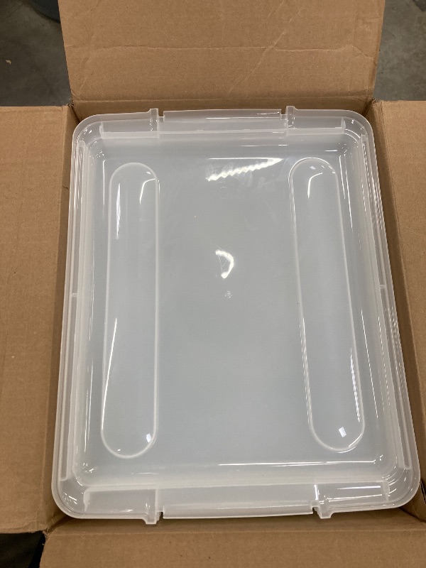 Photo 1 of ***(DAMAGED -SELLING AS IS )***
IRIS USA File Box File Organizer Plastic File Box for Letter/Legal File, BPA-Free Plastic Storage Bin Tote Organizer w/Secure Latching Lid and Easy-Slide Pad, Clear 35 Qt. 4Pack