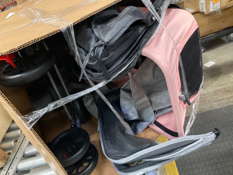 Photo 1 of **USED**Monasem 4 Wheels Foldable Pet Stroller 3 in 1 with Waterproof Detachable Pets Travel Carrier for Small/Medium Dogs Cats up to 60lbs, Pink