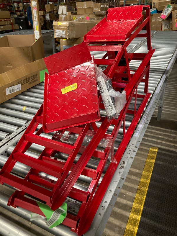 Photo 1 of 2 Pack Auto Car Truck Service Ramps, 5 Ton Low Profile Hydraulic Car Ramps, Car Lift Service Ramps Red