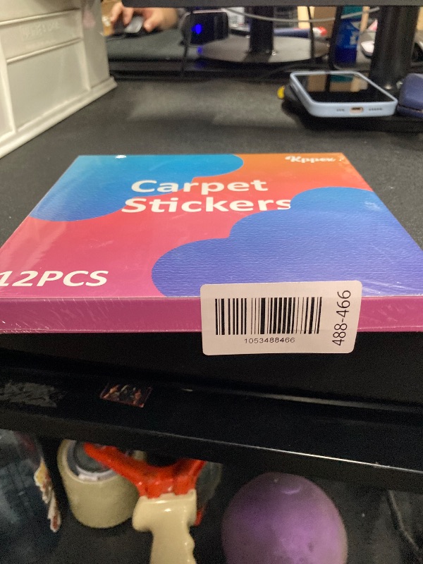 Photo 1 of [12 Pack] Rug Pad Gripper, Double Sided Non-Slip Rug Pads Rug Tape Stickers Washable Area Rug Pad Carpet Tape Corner Side Gripper for Hardwood Floors and Tile