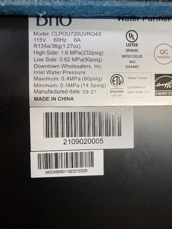 Photo 1 of **HAS DENT ON TOP AND DAMAGED DOOR- SEE PIC**700 Series Moderna 4-Stage Filtration Reverse Osmosis Touchless Bottleless POU Tri-Temperature Water Cooler Dispenser