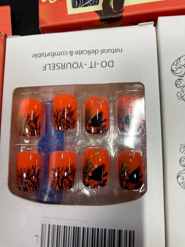Photo 1 of ***5 PACKS INCLUDED***Halloween Press on Nails Medium Almond SWEKKE Fake Nails Full Cover Nightmare Nails Christmas Nails Spider Web False Nails Matte Glue on Nails Artificial Acrylic Nails for Women Girls 24 Pcs***5 PACKS INCLUDED***