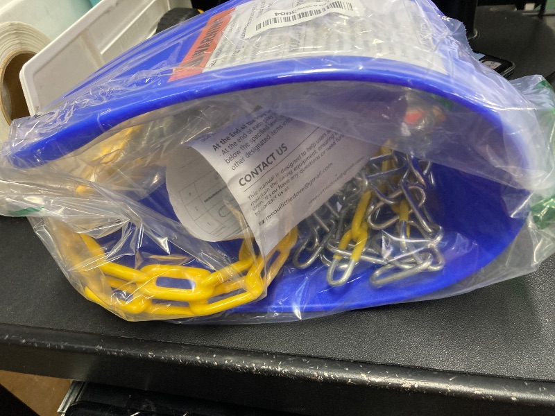 Photo 1 of ***1 SWING INCLUDED***Heavy Duty Swing Seat, 66" Rust-Resistant Chains with 30" PPC-Coated Section, Swing Set Accessories Replacement with Quick Links, Kids Swings Supports 330 lbs for Outdoor Playground, Blue***1 SWING INCLUDED***