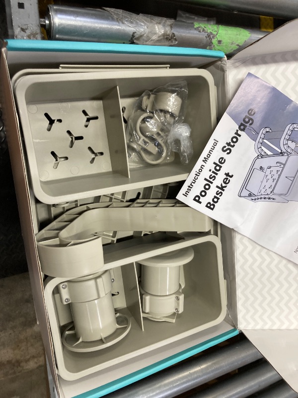 Photo 1 of [PATENTED] POOLHACKER 2025 Upgrade 2 Sets Poolside Storage Basket - Original Above Ground Pool Accessories, Swimming Pool Storage Basket with Pool Cup Holder, Poolside Storage to Organize Cup Towel