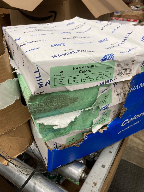 Photo 1 of ***10 PACKS***Hammermill Colored Paper, 20 lb Green Printer Paper, 8.5 x 11- 1 Ream (500 Sheets) - Made in the USA, Pastel Paper***10 PACKS***