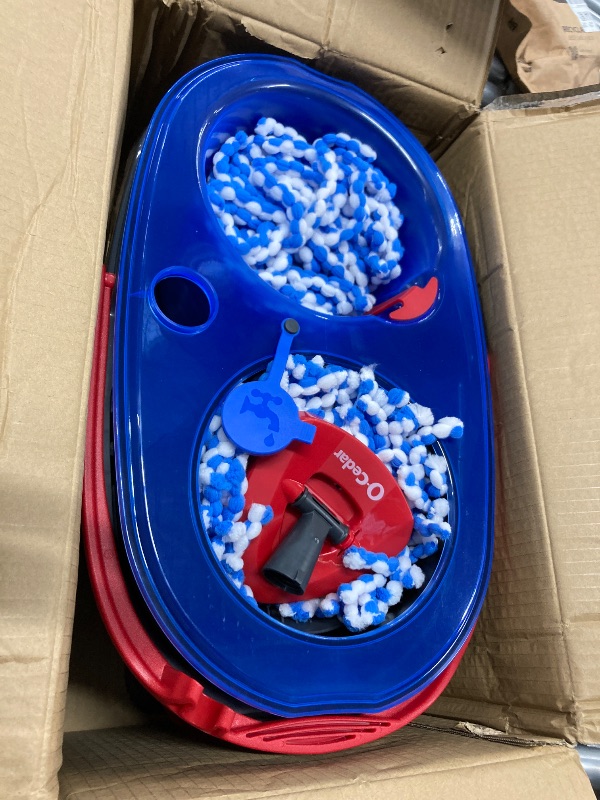 Photo 1 of ***MOP HANDLE MISSING***O-Cedar RinseClean Spin Mop & Bucket System + 1 Extra Mop Head | Clean with Clean Water | Removes 99% of BacteriA***MOP HANDLE MISSING***