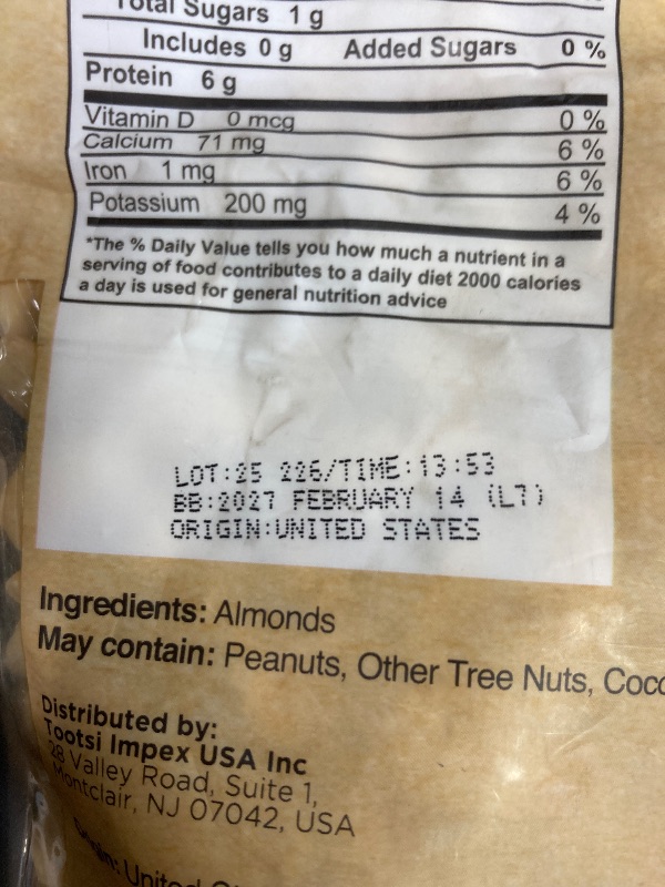 Photo 1 of **BB 2/14/2027***Yupik Whole Blanched California Almonds, 2.2 lb, Skinless, Unsalted, Gluten-Free, Kosher, Raw, Good Source Of Protein, Fiber, Iron & Calcium, Low In Carb, Pack of 1