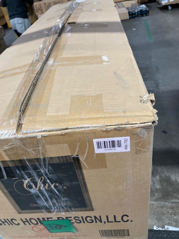 Photo 1 of Chic Home Kube Storage Bench Linen Textured Upholstery Minimalist Design with Discrete Interior Compartment, Modern Contemporary, Blue