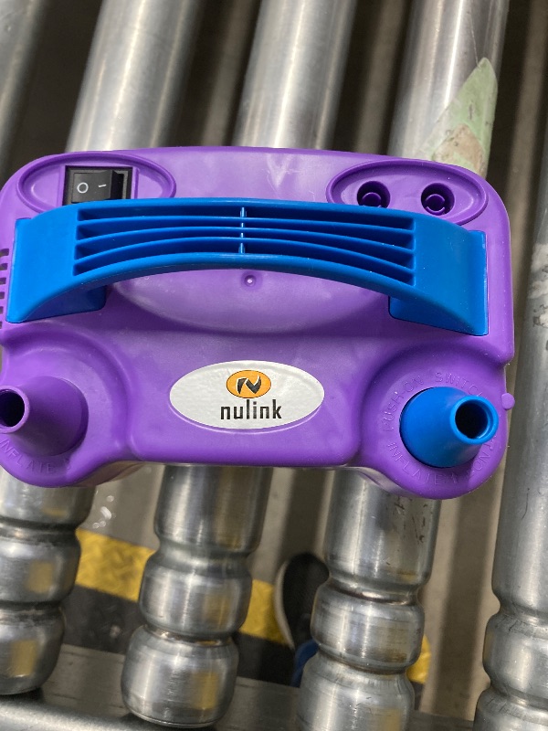 Photo 1 of ***(MISSING PARTS -SELLING AS IS)*** 
NuLink Balloon Pump Electric Portable Dual Nozzle Air Pump for Balloons Blower Pump Inflator for Decoration, Birthday Party [110V~120V, 600W, Purple]
