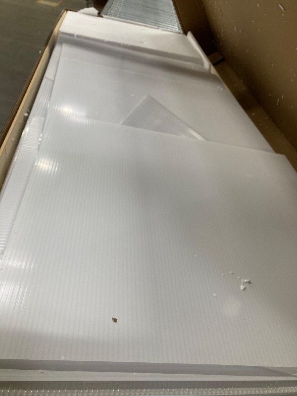 Photo 1 of ***ONLY THE SEMI CLEAR PIECES ARE INCLUDED. NOT HARDWARE OR STRUCTURAL SUPPORTS.***8x12 FT Greenhouse for Outdoors, Polycarbonate Greenhouse with Roof Vent, Ground Nails, Lockable Push Door, Aluminum Large Walk-in Green House for Outside Garden Backyard,