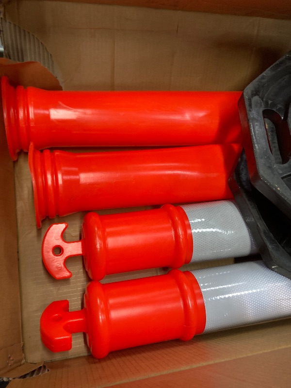 Photo 1 of *****used********YITAHOME Delineator Post with Base, 4 Pack Traffic Delineator Posts with Reflective Collars, 45 inch Delineator Post Cones for Parking Lots, Road Safety, Construction Events