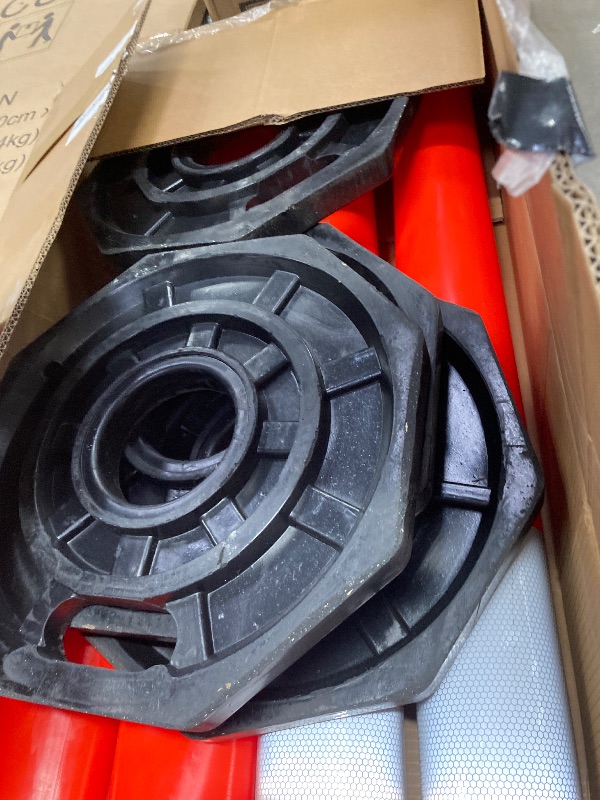 Photo 1 of *****used********YITAHOME Delineator Post with Base, 4 Pack Traffic Delineator Posts with Reflective Collars, 45 inch Delineator Post Cones for Parking Lots, Road Safety, Construction Events