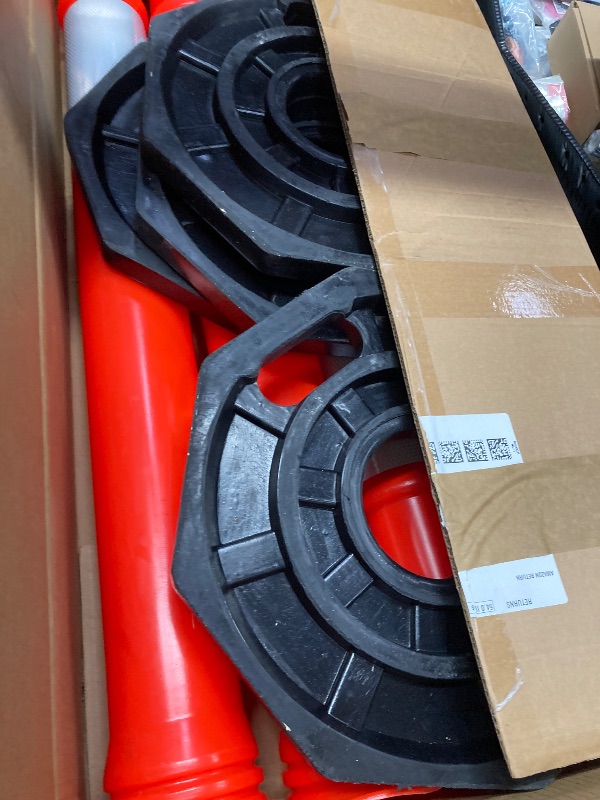 Photo 1 of *****used********YITAHOME Delineator Post with Base, 4 Pack Traffic Delineator Posts with Reflective Collars, 45 inch Delineator Post Cones for Parking Lots, Road Safety, Construction Events