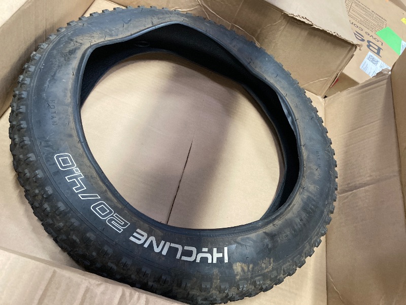 Photo 1 of *used****Hycline Fat Bike Replacement Tire: 20x4.0 Inch Puncture Resistant Folding MTB Bicycle Tires, All Terrain High-Density Bike Tires with Street or Trail Riding-Black