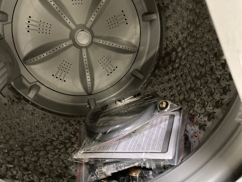 Photo 1 of ***has a dent on the side***BLACK+DECKER 3.0 Cu. Ft. Portable Washer, 26.5 lb. Capacity Washing Machine, 6 Cycles, Quick Connect Sink Adapter and Drain Hose Included, Transparent Lid & LED Display, BPW30MW, White