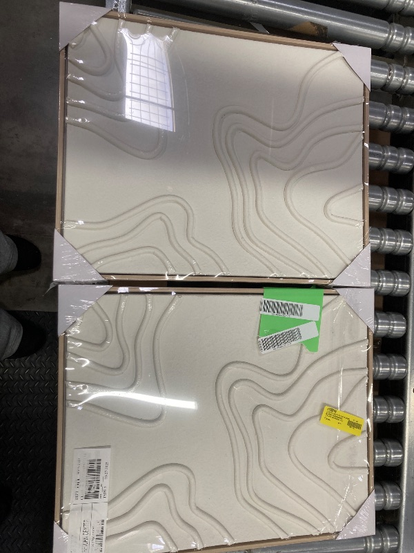 Photo 1 of ***pack of two**Miluhome Framed Hand Painted Wall Art, Abstract Canvas Wall Artwork Decor Living Room, 20''x16'' Bedroom Bathroom WallArt Decoration