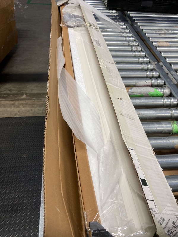 Photo 1 of **THE DESCRIPTION AND PHOTO ARE FOR REFERENCE ONLY**36 x 80-inch Fiberglass Front Door, Left Opening, 4-9/16-inch jamb, Primed Oak Grain Design with Privacy Blind Glass with Brick molding (White-1-Left, 4-9/16")