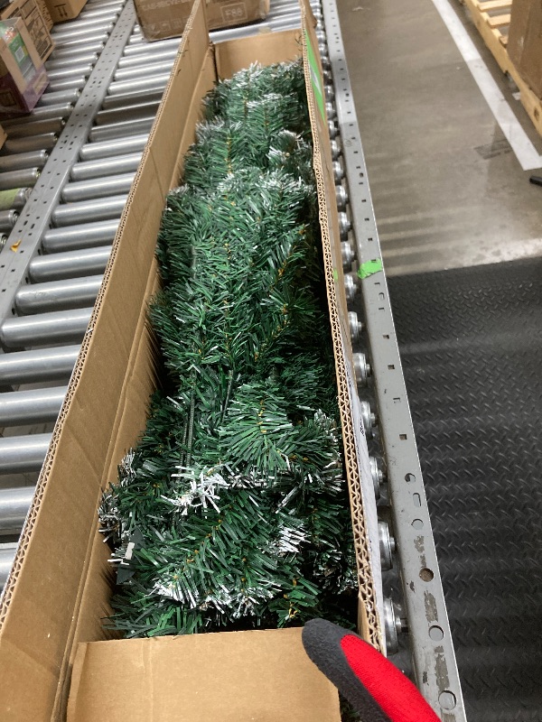 Photo 1 of ***DAMAGE -SELLING AS PARTS ONLY*** Ktaxon 7ft Flocked Full Artificial Christmas Tree, Sturdy Metal Stand, Snow Tips Indoor Decoration Tree, Green