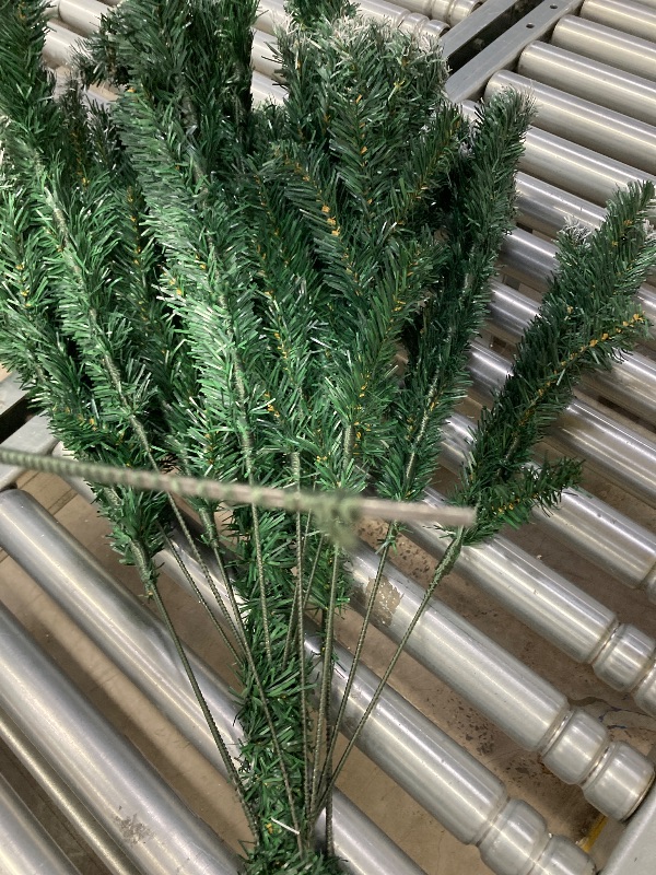 Photo 1 of ***DAMAGE -SELLING AS PARTS ONLY*** Ktaxon 7ft Flocked Full Artificial Christmas Tree, Sturdy Metal Stand, Snow Tips Indoor Decoration Tree, Green