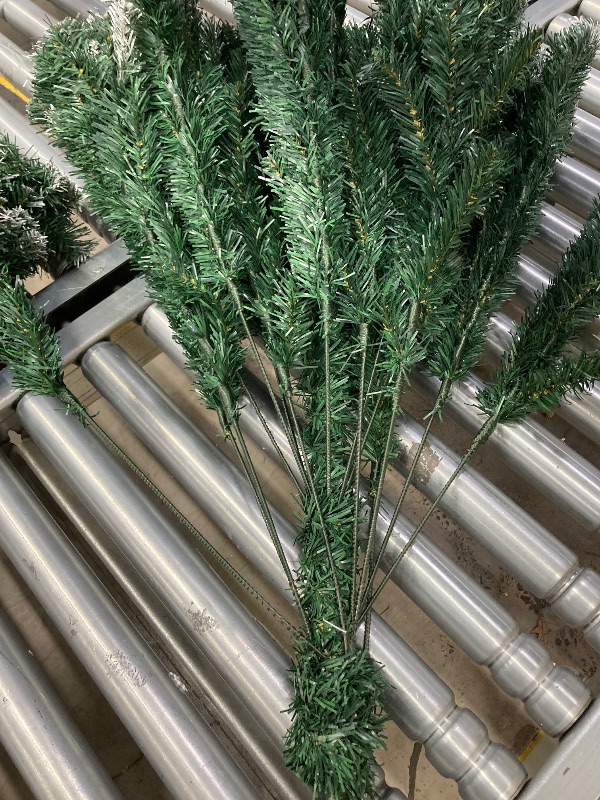 Photo 1 of ***DAMAGE -SELLING AS PARTS ONLY*** Ktaxon 7ft Flocked Full Artificial Christmas Tree, Sturdy Metal Stand, Snow Tips Indoor Decoration Tree, Green