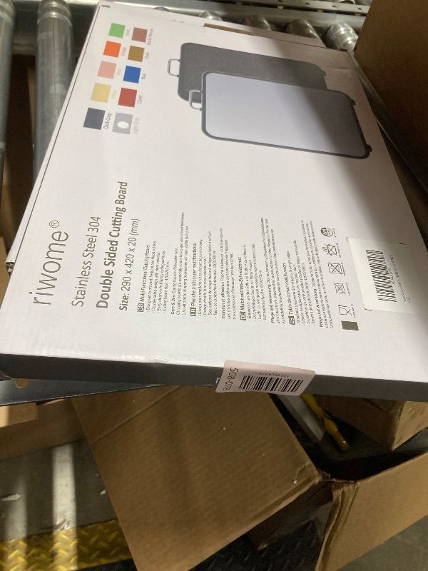 Photo 1 of ***Factory seal***
riwome Stainless Steel Cutting Board, Double Sided Cutting Boards for Kitchen, Stainless Steel and Wheat Straw PP Large Chopping Board.Dishwasher safe. (WHITE)