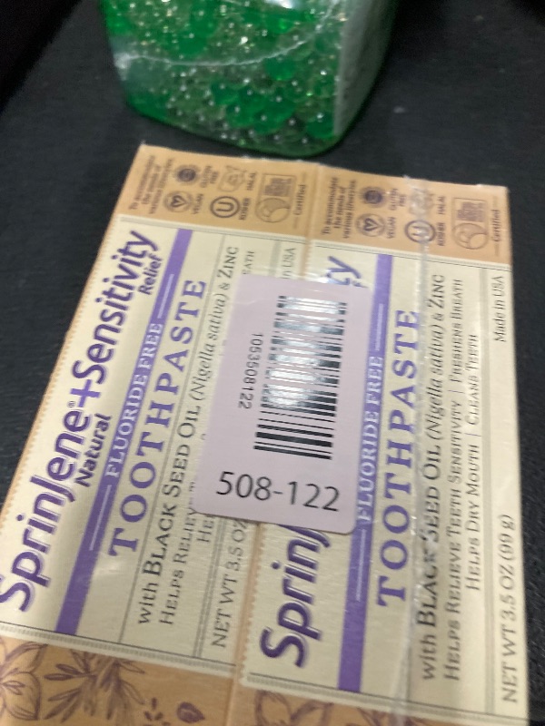 Photo 1 of ***Factory seal***
SprinJene Fluoride Free Toothpaste - Patented Natural Toothpaste with Black Seed Oil & Zinc - Made in The USA - Vegan Non Fluoride for Fresh Breath Preservative Free (2 Pack)
