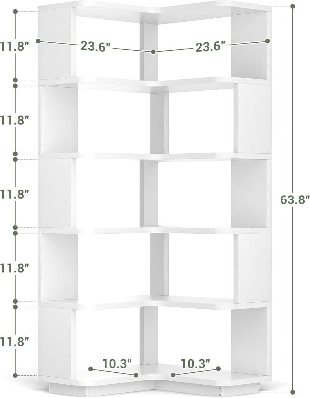 Photo 1 of
Armocity Corner Book Shelf - 6 Tier Corner Bookshelf Etagere Bookcase with Baffle, Freestanding L Shaped Display Shelf Stand for Home Office, Living Room,...