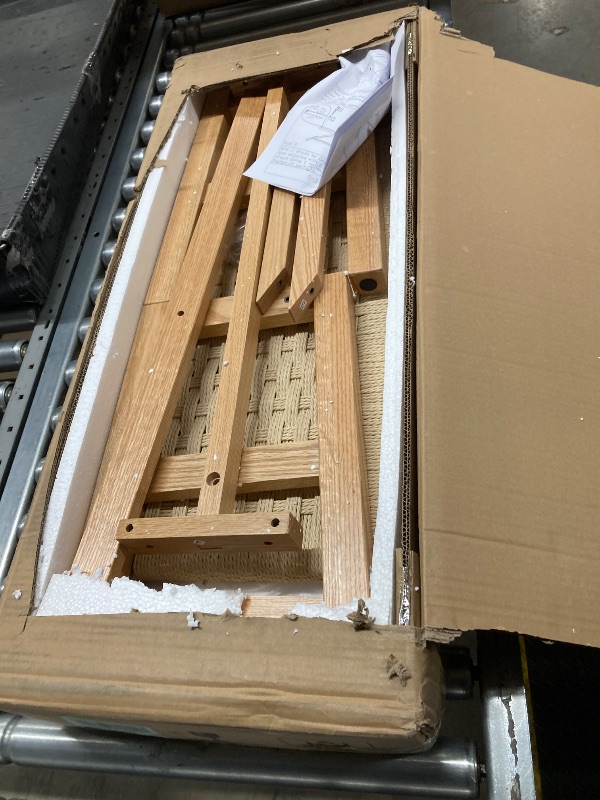 Photo 1 of 
Dechawfon Solid Wood Narrow Bench, 33.46" Woven Bench for Entryway and Hallway, End of Bed Bench with Oak Frame, Boho Accent Bench - 500lbs Capacity...