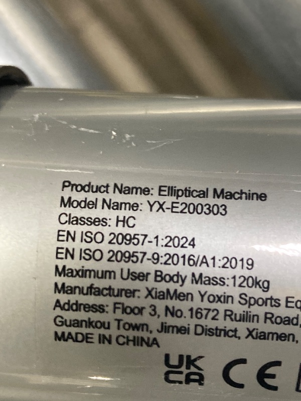 Photo 1 of ***(MISSING PARTS -SELLING AS PARTS ONLY*** Elliptical Exercise Machine, Quiet Home Cardio Fitness Equipment with 16.5" Stride 
 ***(SOME SCUFF/SCRATCHES, BOX RIPPED/TORN)***ORIGINAL STOCK PHOTO NOT AVAILABLE***