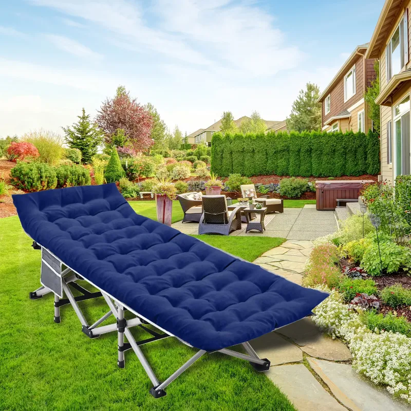 View 1 of Folding Camping Cot for Adult 75" Portable Folding Bed Cot with Mattress