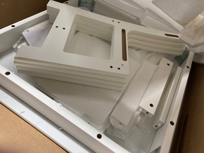 Photo 1 of ***HARDWARE IS MISSING***Delta Children MySize Kids Wood Table and Chair Set (2 Chairs Included) - Ideal for Arts & Crafts, Snack Time, & More - Greenguard Gold Certified, Bianca White, 3 Piece Set***HARDWARE IS MISSING***