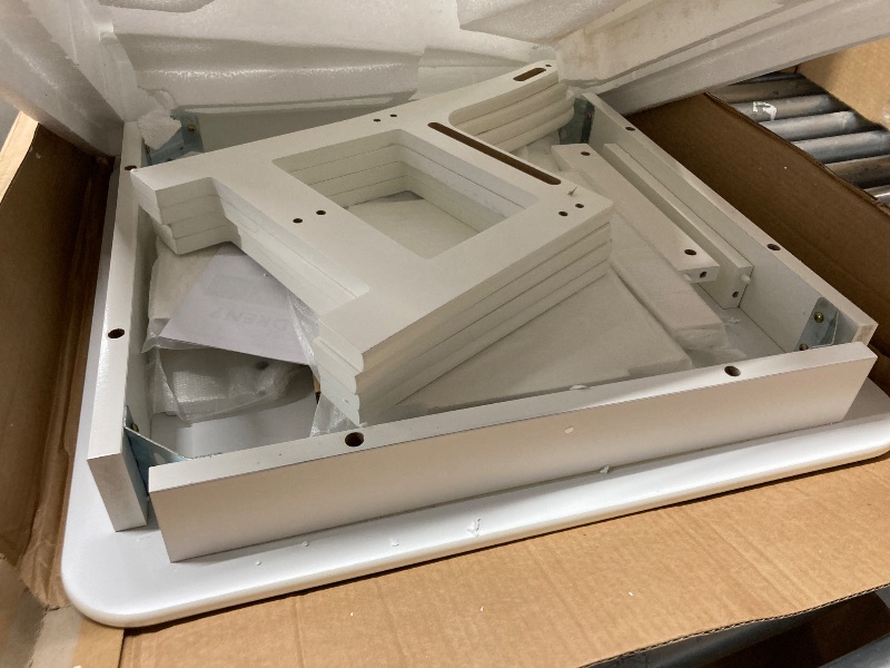 Photo 1 of ***HARDWARE IS MISSING***Delta Children MySize Kids Wood Table and Chair Set (2 Chairs Included) - Ideal for Arts & Crafts, Snack Time, & More - Greenguard Gold Certified, Bianca White, 3 Piece Set***HARDWARE IS MISSING***