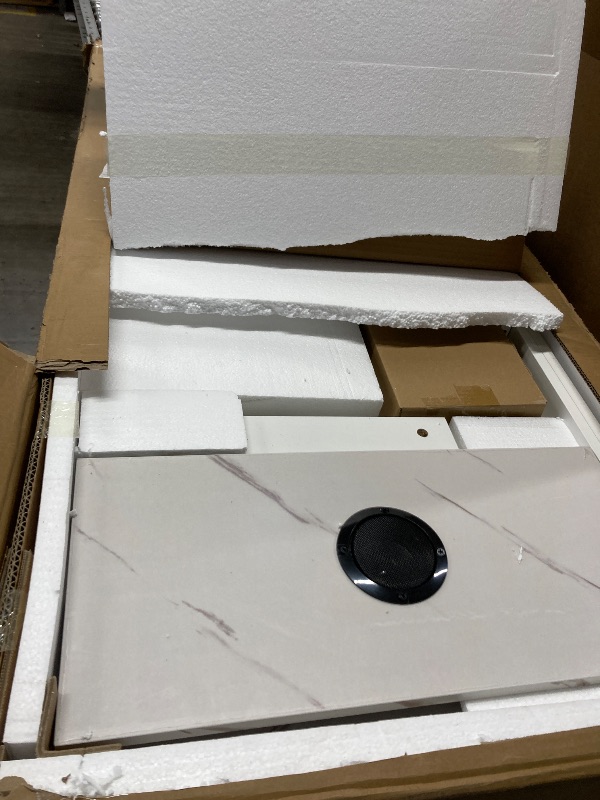 Photo 2 of Yeahumalia Modern LED Coffee Table with Wireless Charging & Speaker, Smart Center Table for Living Room, White