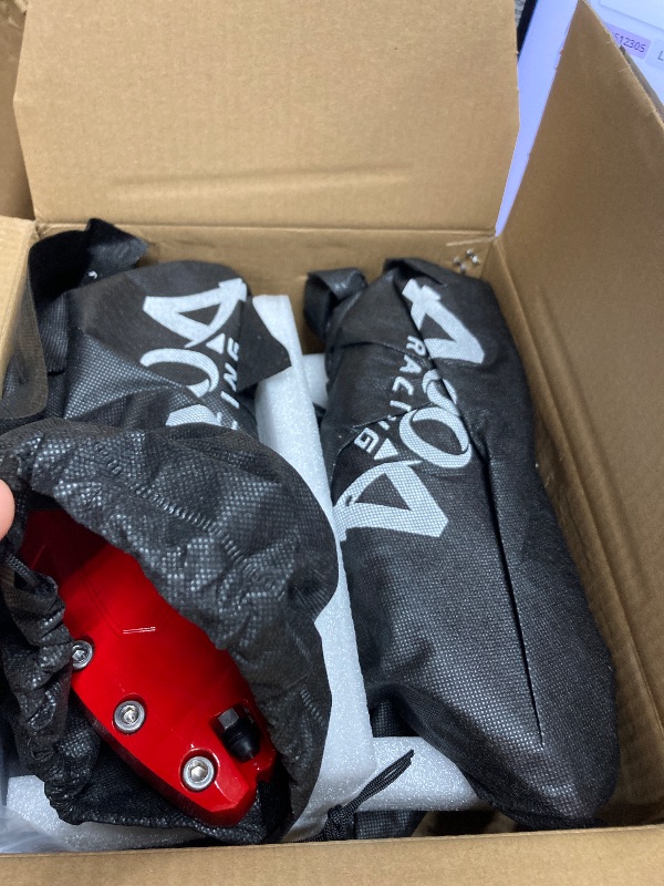 Photo 1 of AOOA Brake Disc Red with White Character Caliper Cover Powder Coating Fits 2011-2023 Dodge Charger/Challenger SXT/SE/Chrysler 300(Front Single Piston)