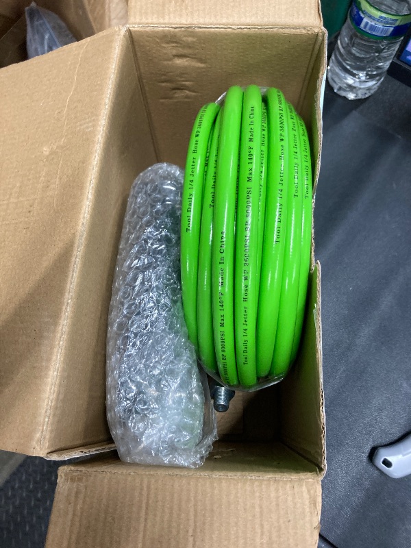 Photo 1 of ***(MISSING PART-SELLING AS IS)*** Tool Daily Sewer Jetter Kit for Pressure Washer 50 FT, Short Power Washer Gun, Drain Cleaner Hose 1/4 Inch NPT, Corner, Rotating and Button Nose Sewer Jet Nozzle, 3600 PSI
***(MISSING PART-SELLING AS IS)***