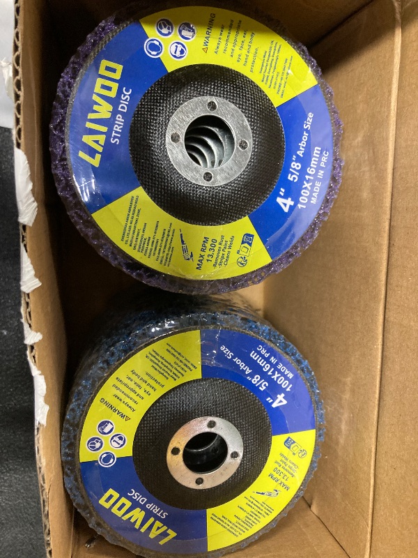 Photo 1 of 10 Pack Strip Disc Wheel for Angle Grinders Stripping Wheel, Paint Stripping Disc, Poly Abrasive Wheel for Metal Rust Welds, Oxidation, Paint Remover (4'' x 5/8''-Purple+Blue)