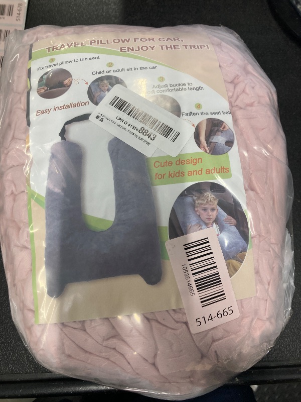 Photo 1 of 1 MIDDLE ONE Car Pillow for Kids, Memory Foam Travel Pillow for Car and Adults, Kid Travel Pillows for Sleeping on Road Trip, Small Body Pillow for Kids (Pink)