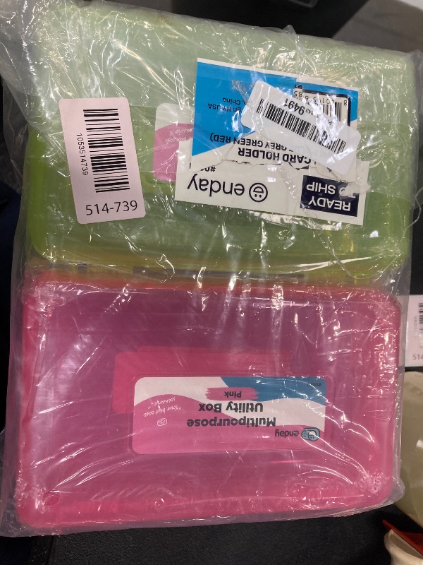 Photo 1 of ***MISSING 2- CLEAR AND RED***No.0686 Bright Color Multipurpose Utility Box PACK OF 6