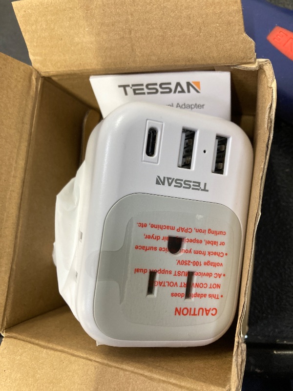 Photo 1 of 2 Pack European Plug Adapter USB C, TESSAN US to Europe Adapter 4 Outlets 3 USB Charger, Type C International Power Adaptor to Italy Spain France Portugal Iceland Germany, Europe Travel Essentials
