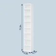Photo 1 of 8-Tier Open Shelf Bookcase Wood Open Display Bookshelf with Adjustable Shelves, Tall Narrow Bookcase with Slim Storage Modern Media Tower Rack, White