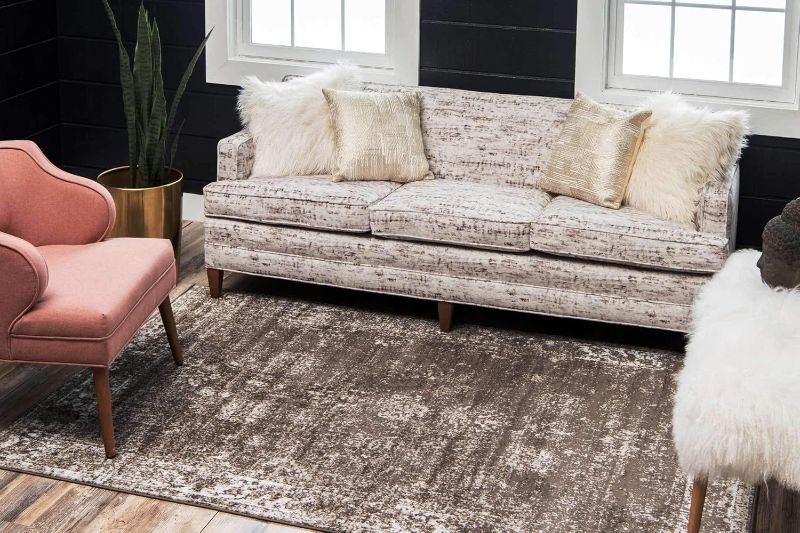 Photo 1 of 
Unique Loom Sofia Collection Area Rug - Casino (7' 10" x 10' Rectangle, Brown/ Ivory)