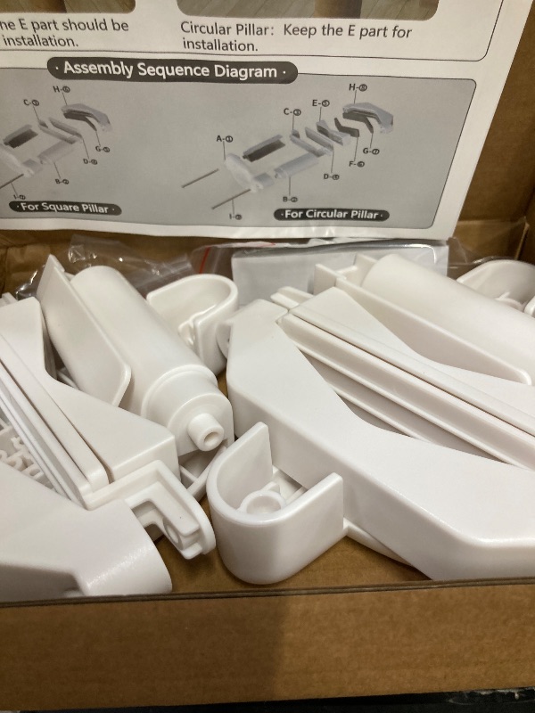 Photo 1 of ?Upgrade? 2 Pcs Baby Gate Banister Adapter – No?Drill Stair Railing Mount, Fits 2–3.5? Round/Square Posts, Compatible with Baby & Pet Safety Gates(White, Standard-W)