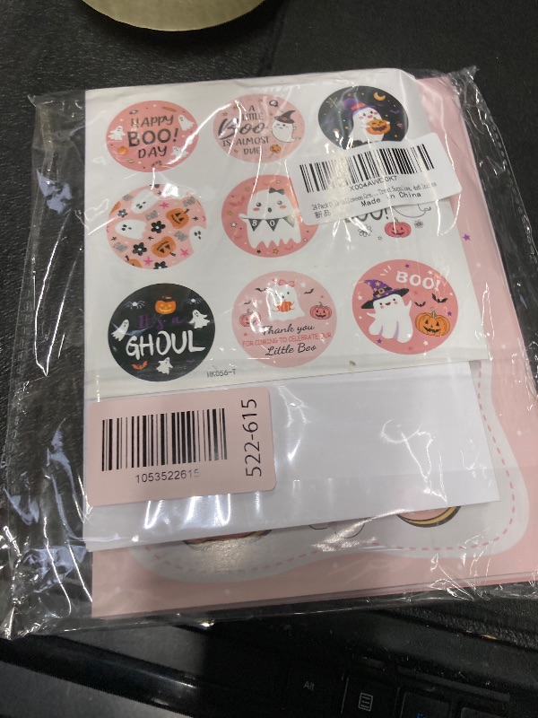 Photo 1 of 24 Pack Pink Halloween Greeting Cards with Envelopes and Stickers – 6 Vintage-Inspired Designs, 4x6 Inches Blank Note Cards,Trick or Treat Supplies, Halloween Party Invitations, Thank-You Notes