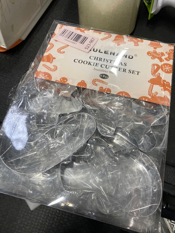 Photo 1 of 2 Large Christmas Cookie Cutters - 6 Pcs 4 Inch Holiday Cookie Cutter - Christmas Tree, Santa Hat, Snowflake, Gingerbread Men, Snowman and Candy Cane Shapes Cookie Molds for Winter Holiday DIY Baking