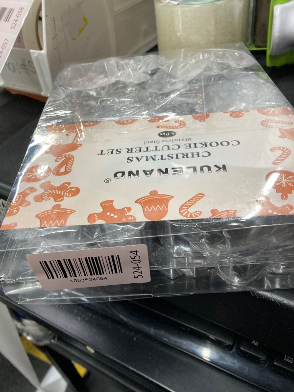 Photo 1 of 2 Large Christmas Cookie Cutters - 6 Pcs 4 Inch Holiday Cookie Cutter - Christmas Tree, Santa Hat, Snowflake, Gingerbread Men, Snowman and Candy Cane Shapes Cookie Molds for Winter Holiday DIY Baking